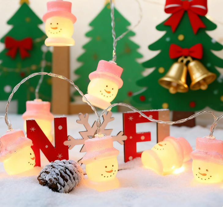 Snowman Christmas Lights: Cozy Warm White LED String