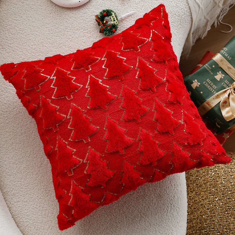 Christmas Sequin Pillow Cover | Plush Teal Tree Decor