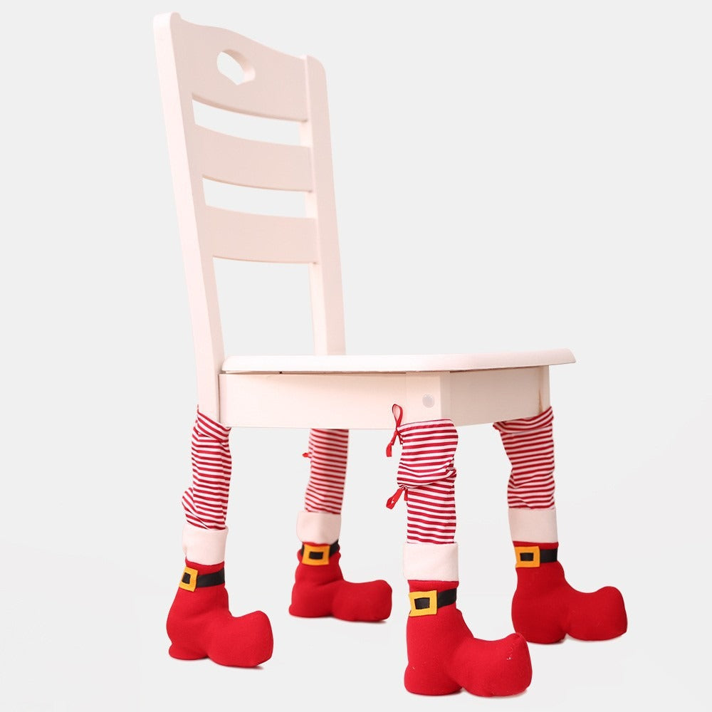 Christmas Santa Chair Leg Covers | Festive Table Decor