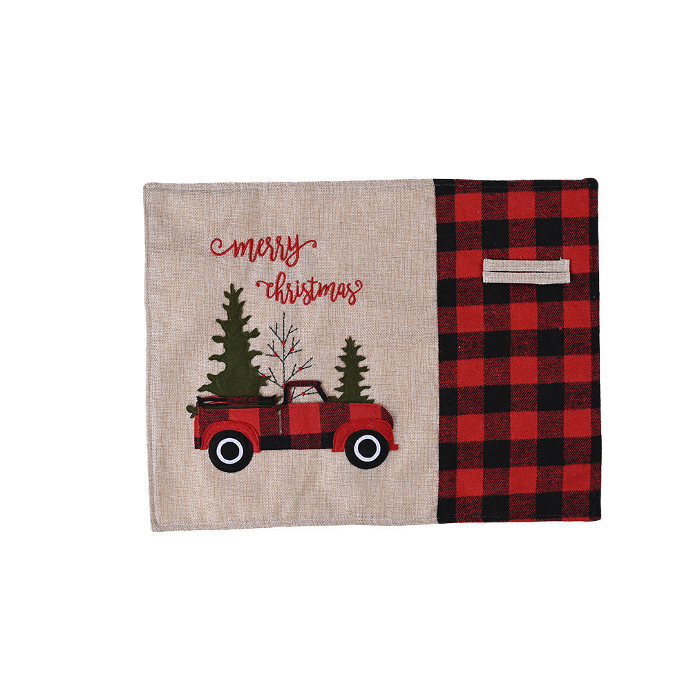 Christmas Placemats With Utensil Pocket & Rustic Charm