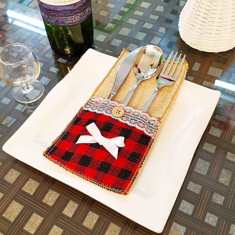 Christmas Cutlery Holder for Rustic Table Settings