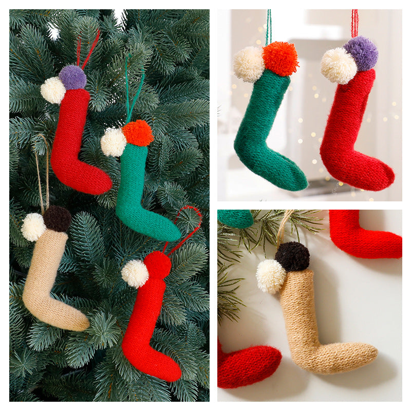 Knitted Christmas Cane Ornament for Cozy Tree Decor
