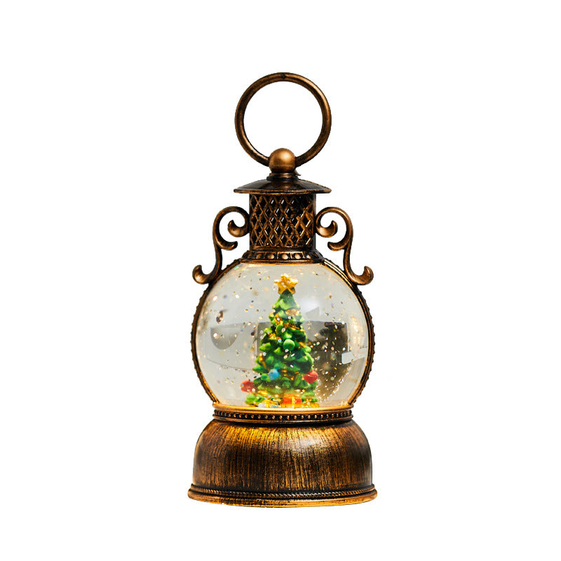 Christmas LED Mini Oil Lamp Snow Globe Decoration
