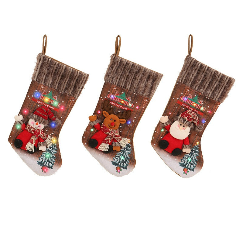 Christmas Stocking Decor & Illuminated Gift Holder