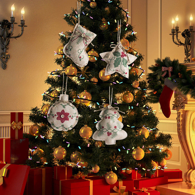 Linen Christmas Ornaments for a Cozy Farmhouse Tree