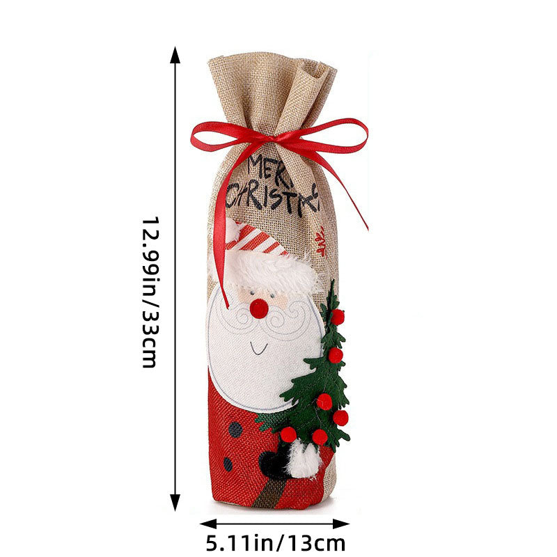 Christmas Wine Gift Bag Set for Festive Holiday Giving