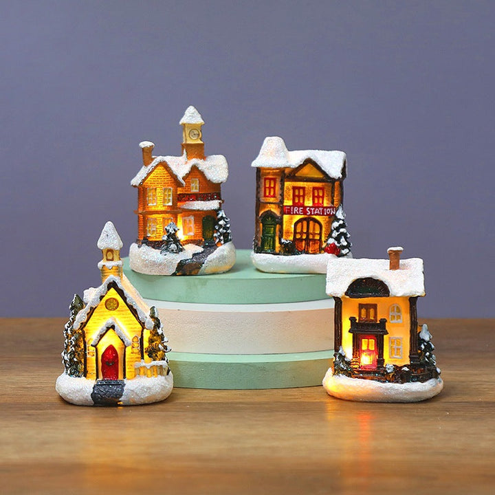 Christmas LED Snow House Decoration | Warm Village Glow