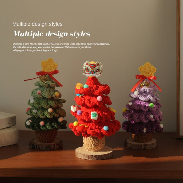 Crochet Mini Christmas Tree Desk Ornament Decoration