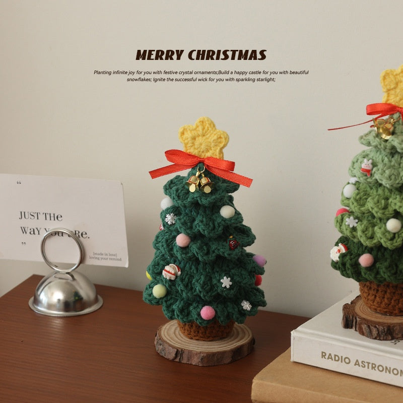 Crochet Mini Christmas Tree Desk Ornament Decoration
