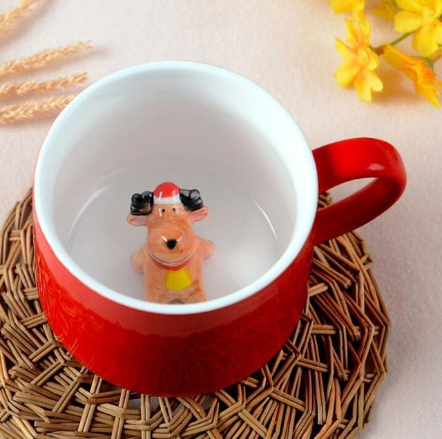 Christmas Mug with Hidden 3D Figurine Surprise Gift
