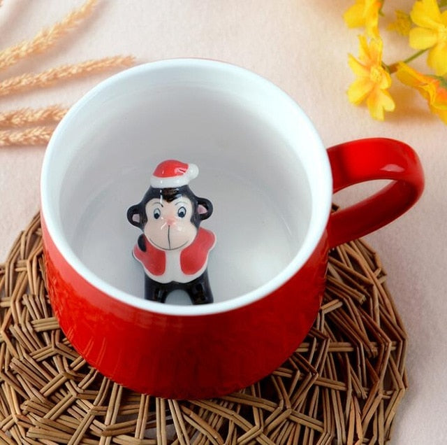 Christmas Mug with Hidden 3D Figurine Surprise Gift