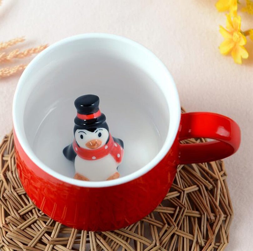 Christmas Mug with Hidden 3D Figurine Surprise Gift
