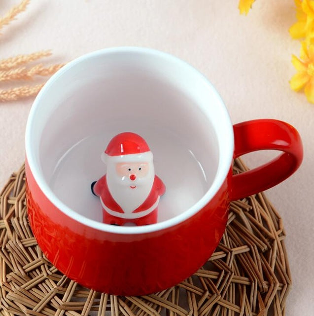 Christmas Mug with Hidden 3D Figurine Surprise Gift