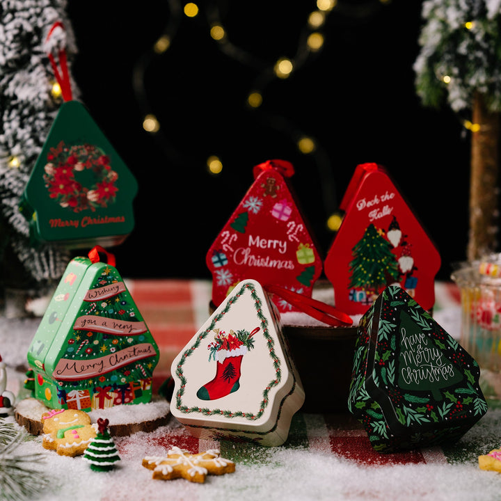 Christmas Decorative Tin Gift Box for Festive Treats