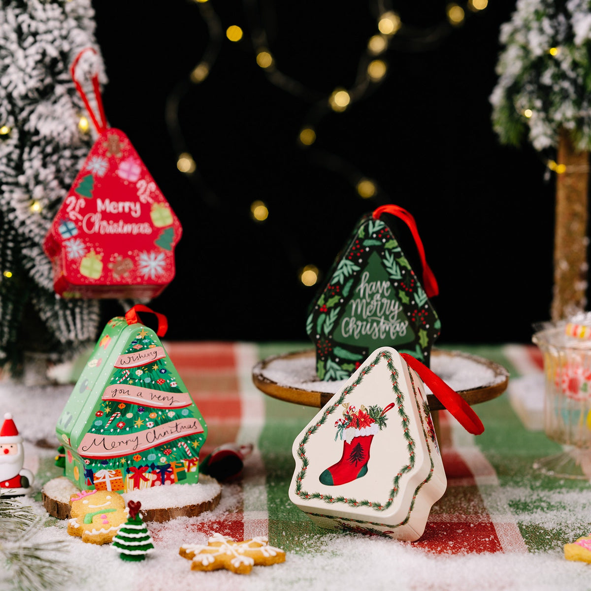 Christmas Decorative Tin Gift Box for Festive Treats