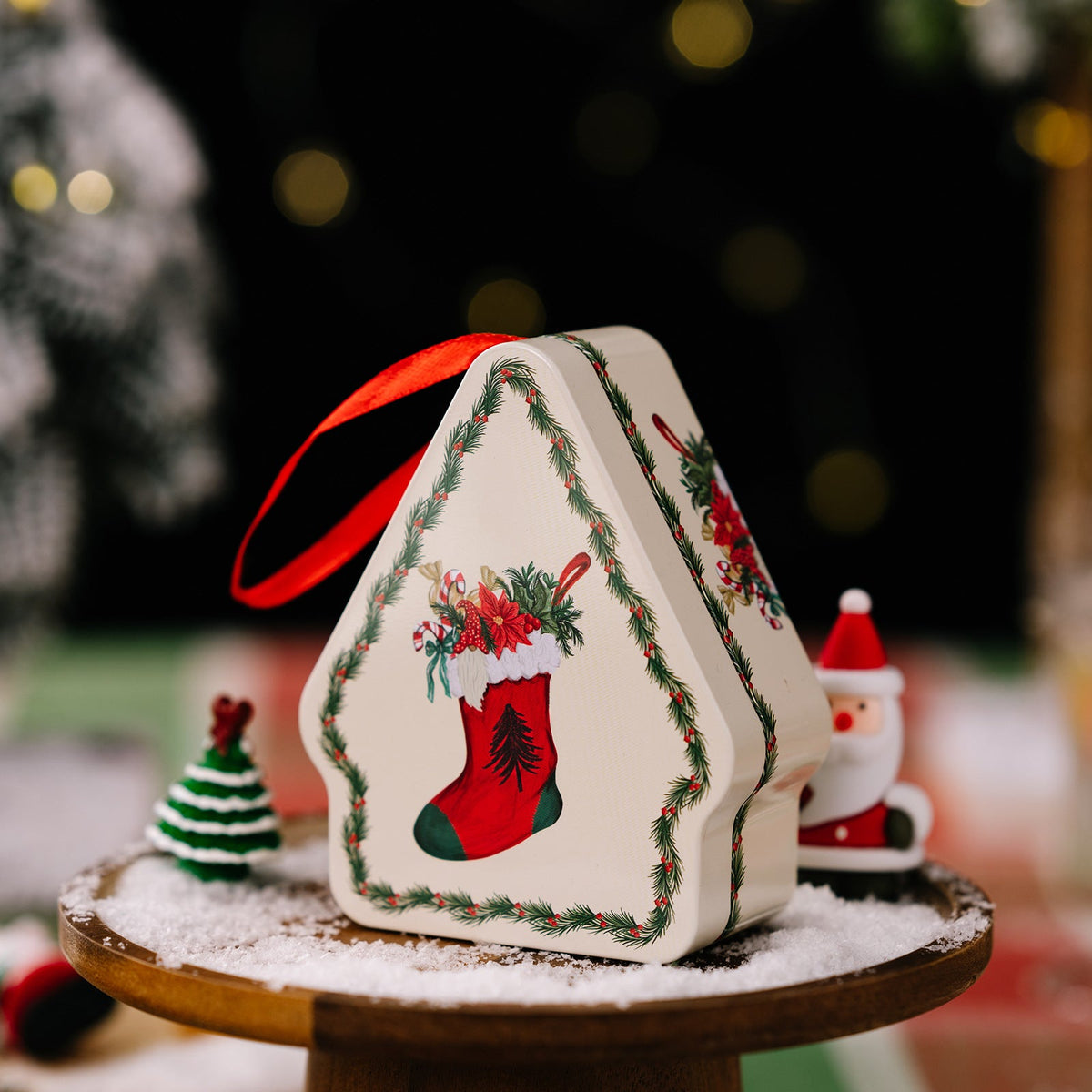 Christmas Decorative Tin Gift Box for Festive Treats