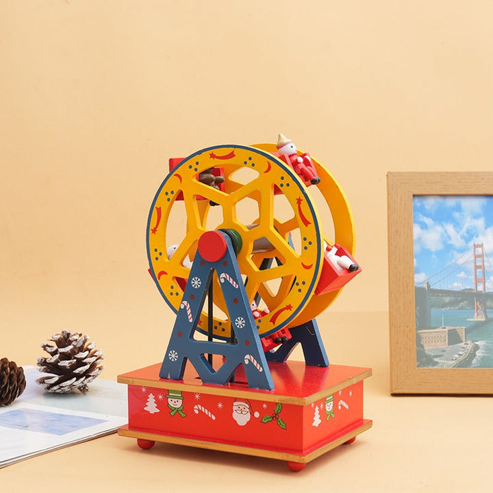 Christmas Wooden Ferris Wheel Music Box Holiday Decor