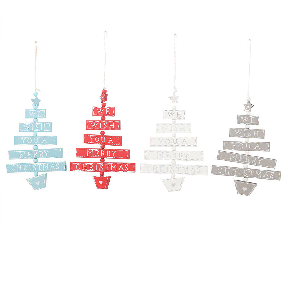 Wooden Christmas Letter Pendant Sign for Tree & Window