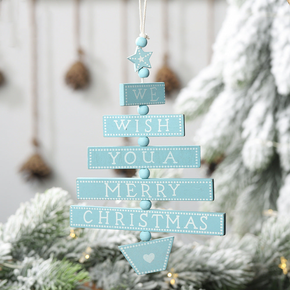 Wooden Christmas Letter Pendant Sign for Tree & Window