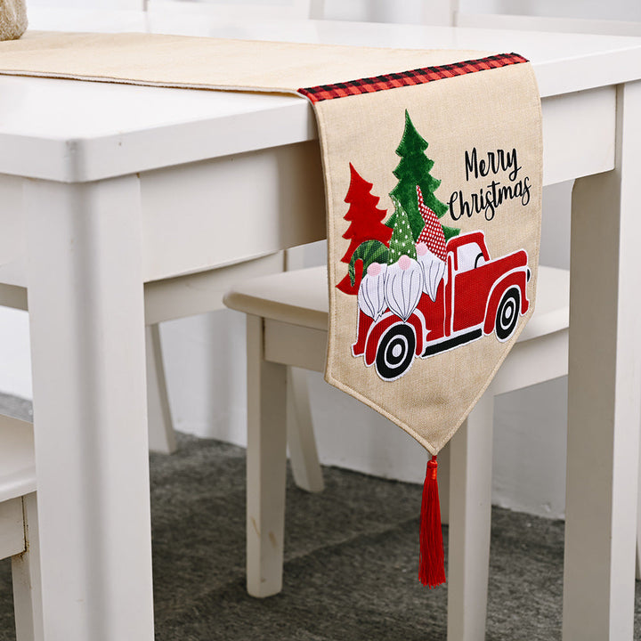 Christmas Table Runner With Cozy Festive Truck Design