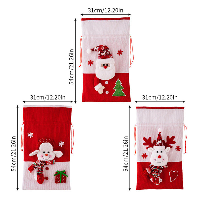 Christmas Gift Bags, Reusable Snowman Santa Reindeer