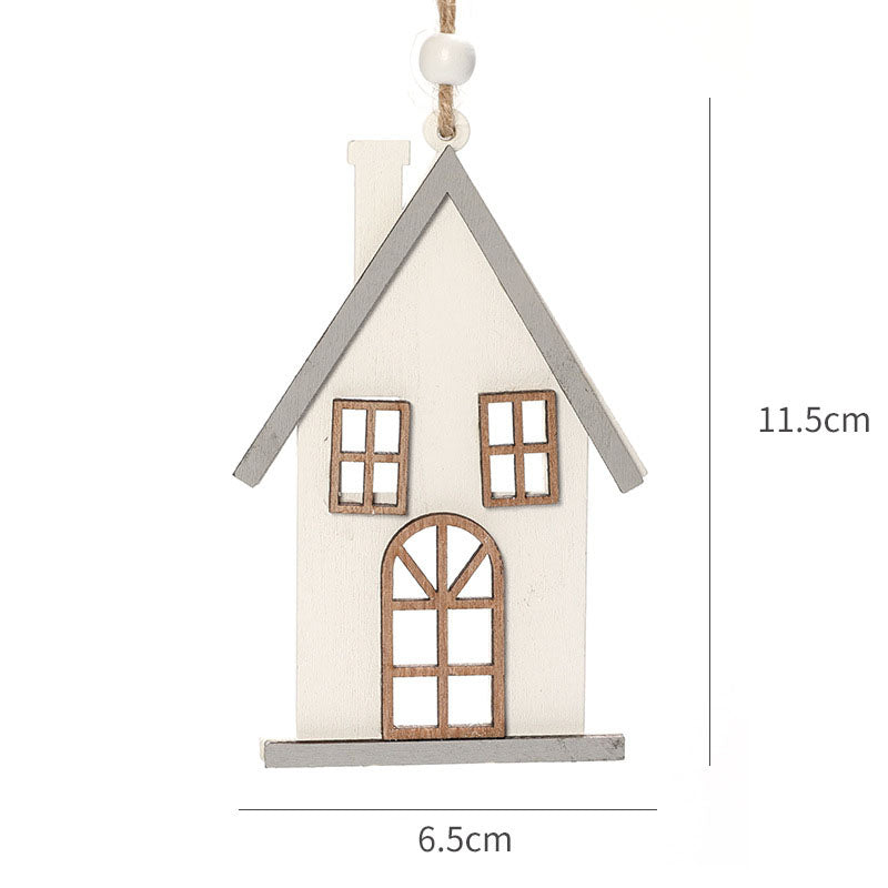 Wooden Christmas House Ornament for Cozy Rustic Warmth