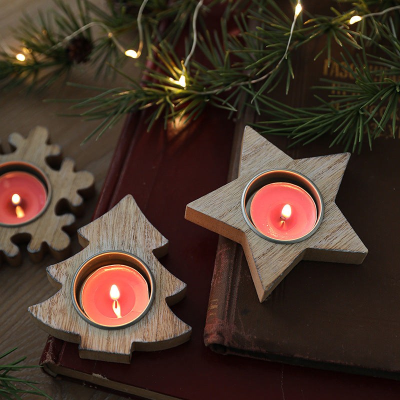 Wooden Christmas Candle Holders for Cozy Nordic Warmth