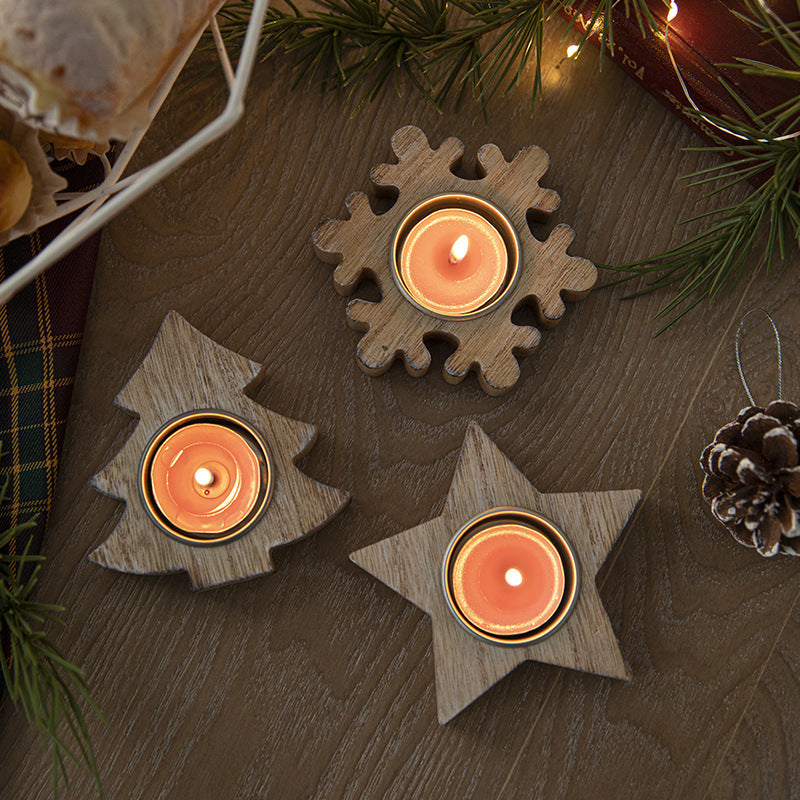 Wooden Christmas Candle Holders for Cozy Nordic Warmth