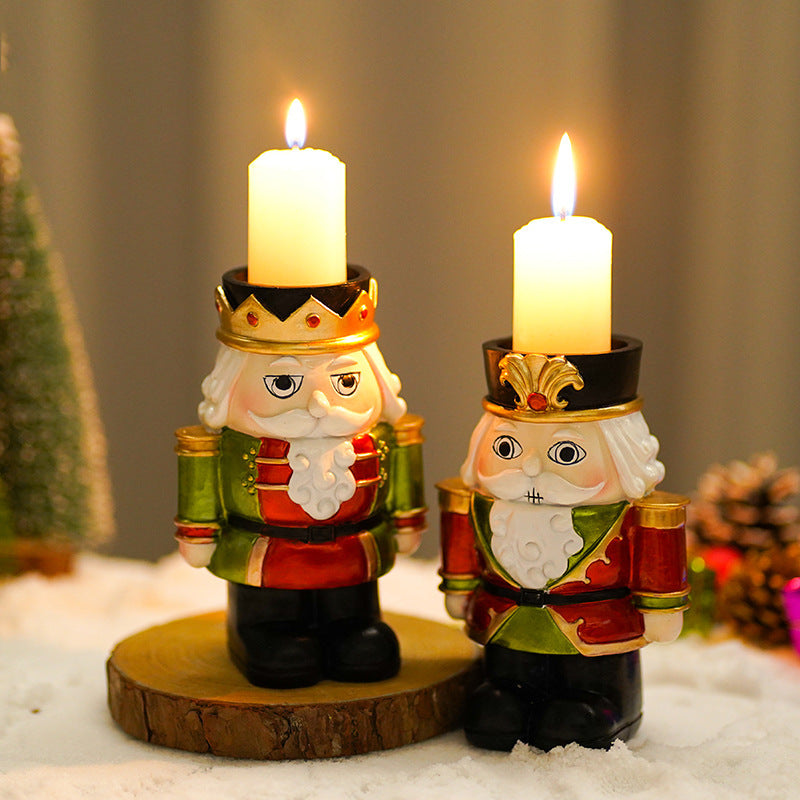 Christmas Nutcracker Candlestick Pair for Festive Glow