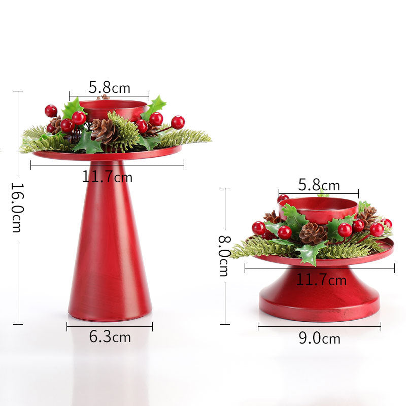 Christmas Candle Holders – Retro Red Centerpiece