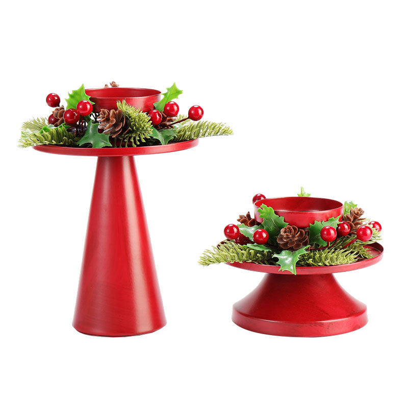 Christmas Candle Holders – Retro Red Centerpiece