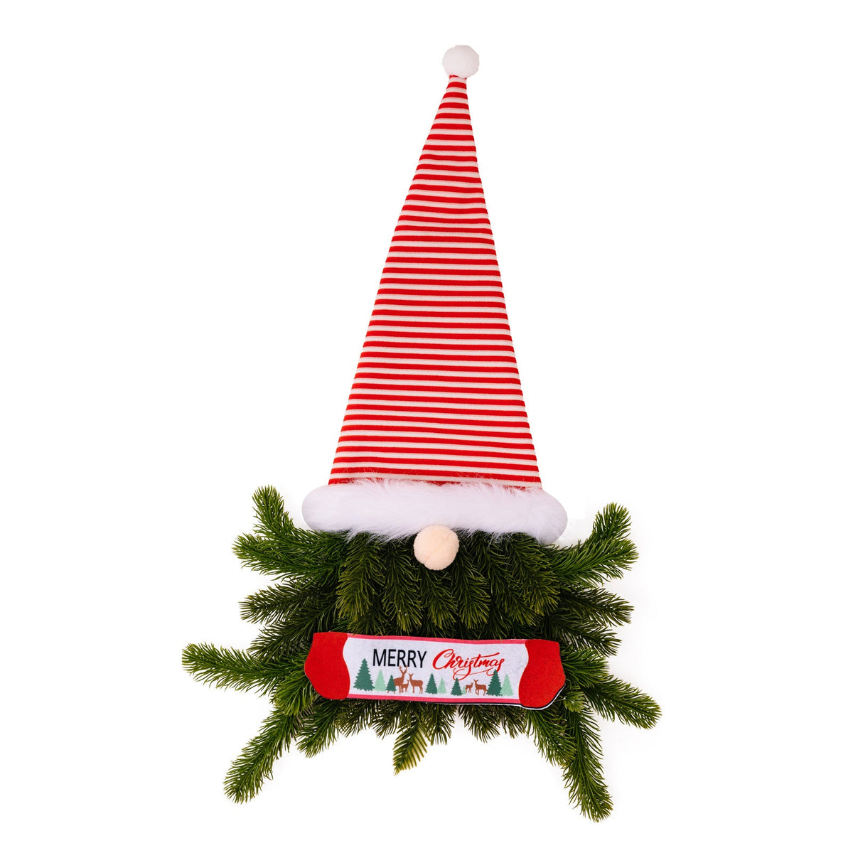 Christmas Gnome Wreath Pendant for Festive Door Decor