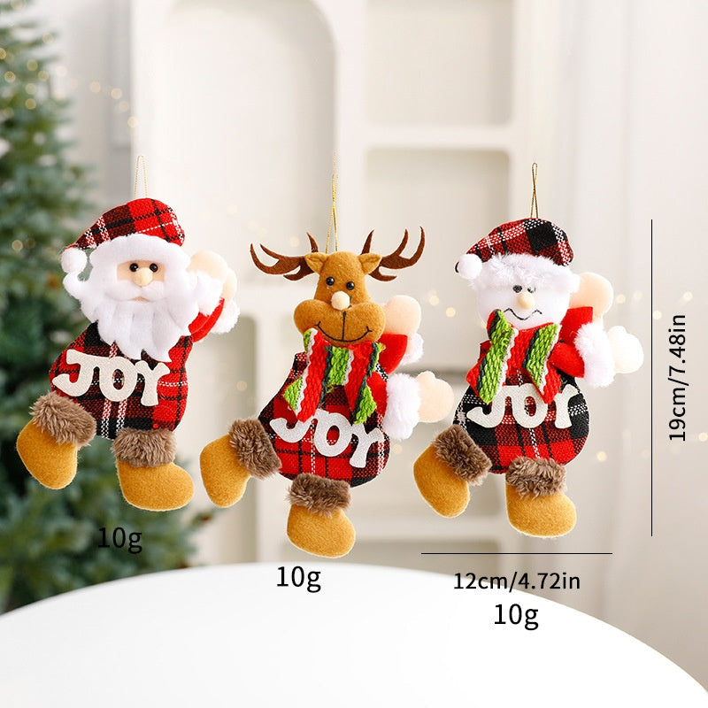 Plush Christmas Ornaments – 3-Piece Cheerful Decor