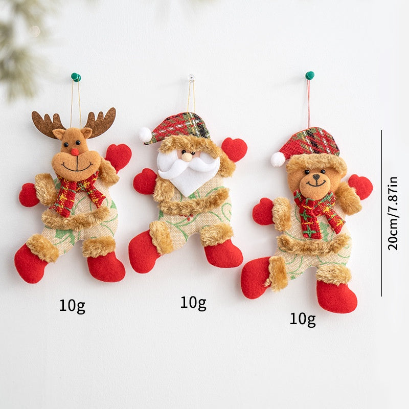 Plush Christmas Ornaments – 3-Piece Cheerful Decor