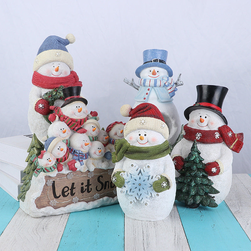 Christmas Snowman Decorations With Cozy LED Lights