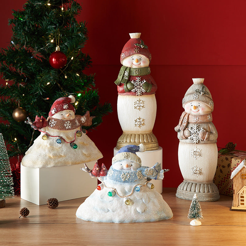 Christmas Snowman Decorations With Cozy LED Lights