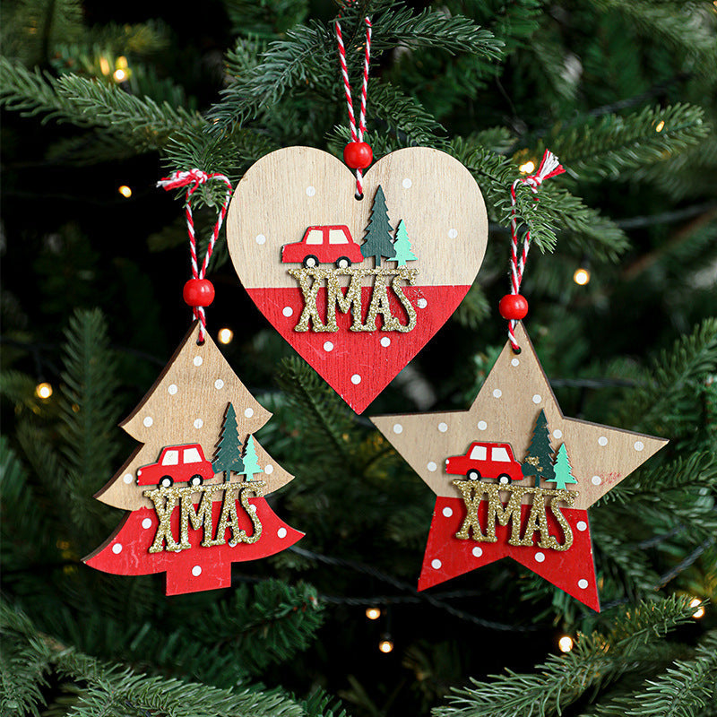 Wooden Christmas Ornaments for Colorful Tree Charm