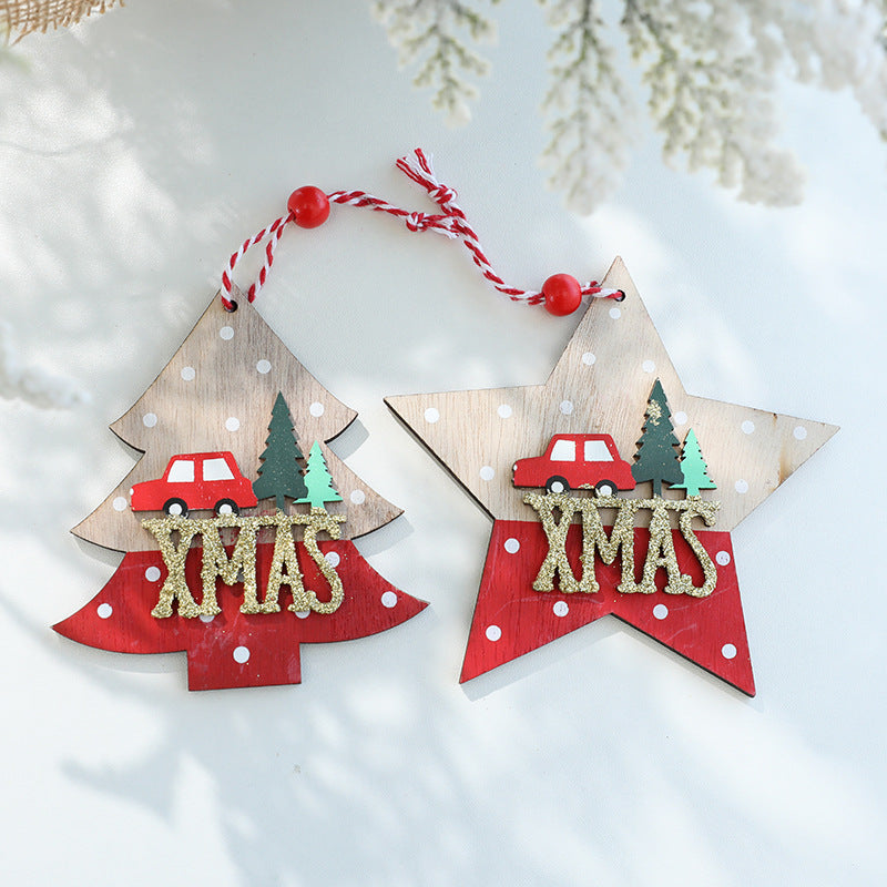 Wooden Christmas Ornaments for Colorful Tree Charm
