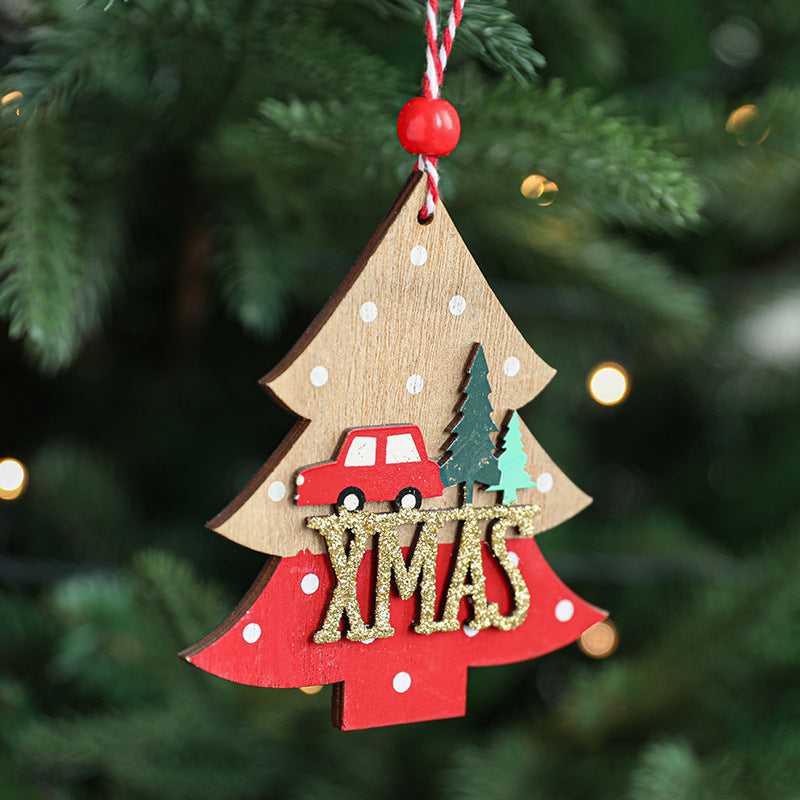 Wooden Christmas Ornaments for Colorful Tree Charm