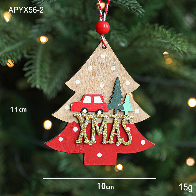 Wooden Christmas Ornaments for Colorful Tree Charm