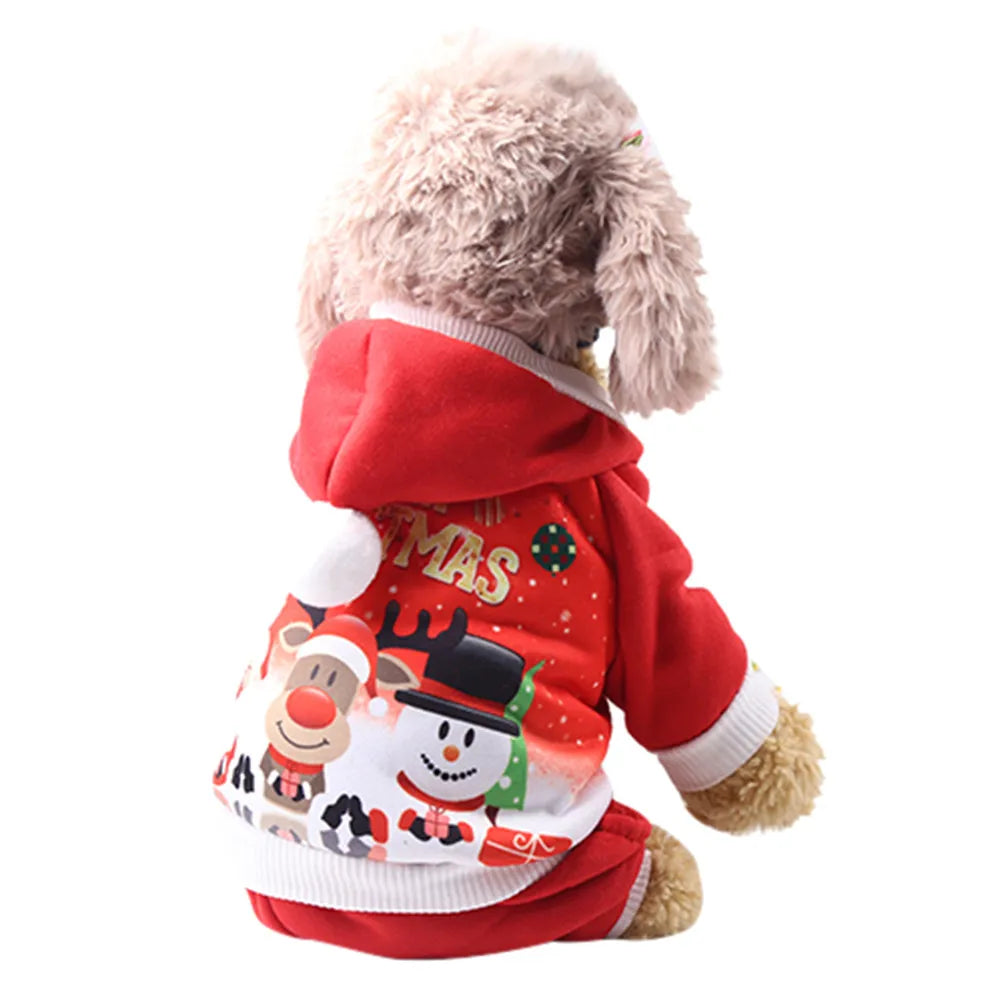 Christmas Dog Hoodie for Small Dogs, Warm Soft Fleece