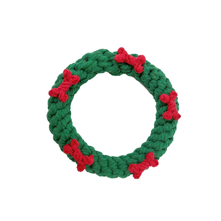 Christmas Dog Rope Toy Set for Chewing & Tug Play