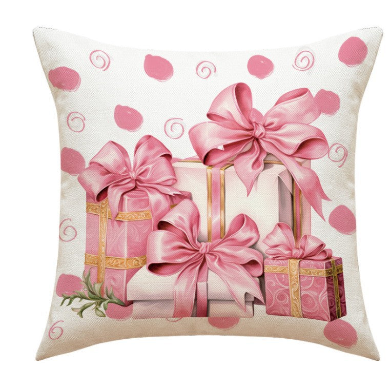 Christmas Pillow Cover — Playful Pink Holiday Decor