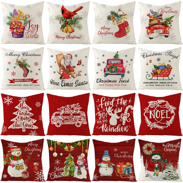 Christmas Pillow Covers for Sofa, Bed, and Car Decor