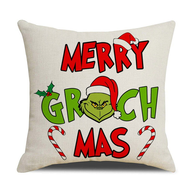Christmas Pillow Cover | Playful Grinch Holiday Decor