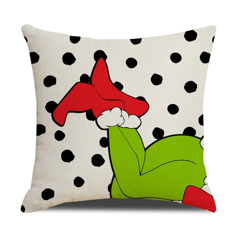 Christmas Pillow Cover | Playful Grinch Holiday Decor
