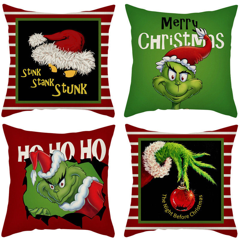 Christmas Pillow Cover | Playful Grinch Holiday Decor