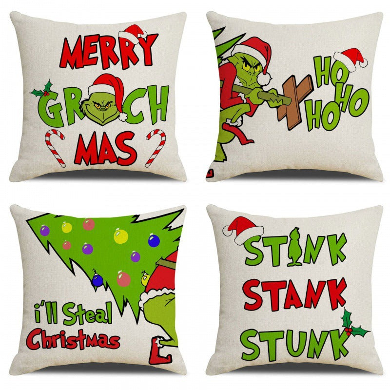 Christmas Pillow Cover | Playful Grinch Holiday Decor