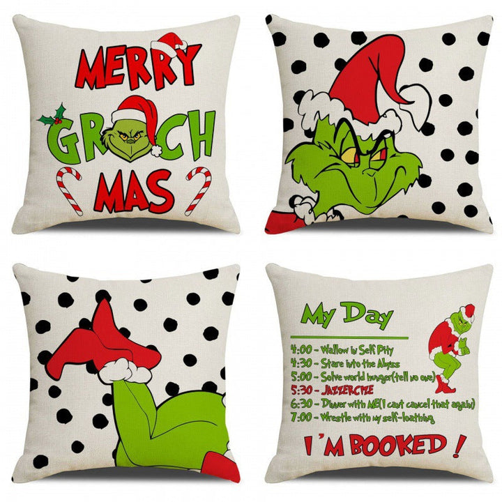 Christmas Pillow Cover | Playful Grinch Holiday Decor