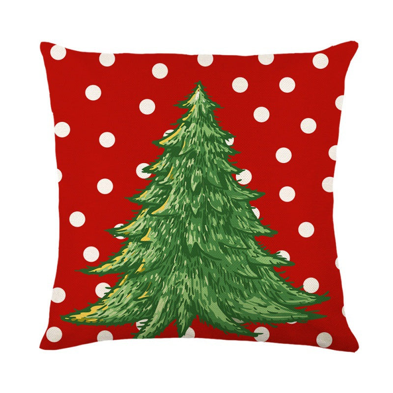 Christmas Linen Pillow Cover for Festive Sofa Decor